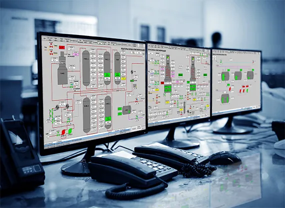 Пример SCADA системы — мнемосхема диспетчеризации производства